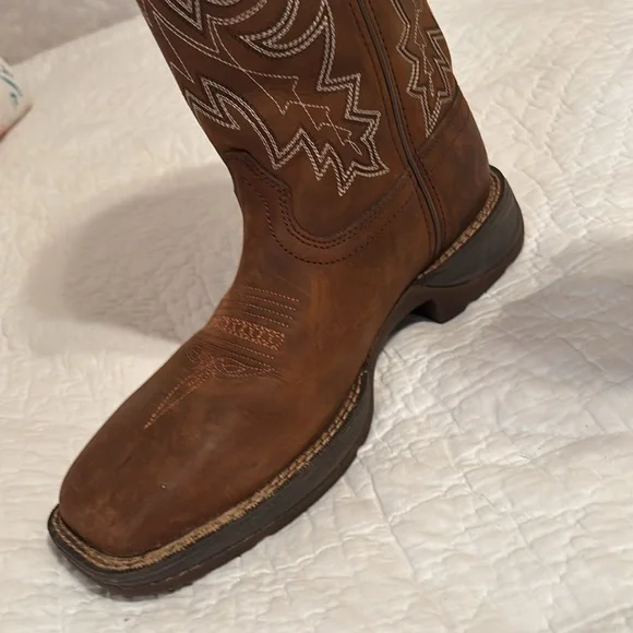 Durango Rebel Men's Brown Western Boots with White Stitching - Picture 7 of 12